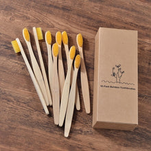 Load image into Gallery viewer, Neue design mischfarbe bambus zahnbürste Eco Friendly hölzernen Zahn Pinsel Weichen borsten Spitze Holzkohle erwachsene mundpflege zahnbürste

