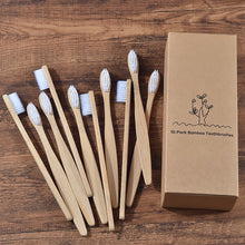 Load image into Gallery viewer, Neue design mischfarbe bambus zahnbürste Eco Friendly hölzernen Zahn Pinsel Weichen borsten Spitze Holzkohle erwachsene mundpflege zahnbürste
