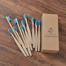 Load image into Gallery viewer, Neue design mischfarbe bambus zahnbürste Eco Friendly hölzernen Zahn Pinsel Weichen borsten Spitze Holzkohle erwachsene mundpflege zahnbürste
