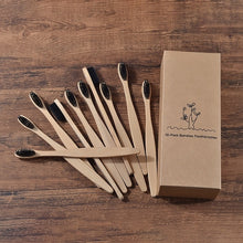 Load image into Gallery viewer, Neue design mischfarbe bambus zahnbürste Eco Friendly hölzernen Zahn Pinsel Weichen borsten Spitze Holzkohle erwachsene mundpflege zahnbürste
