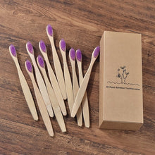 Load image into Gallery viewer, Neue design mischfarbe bambus zahnbürste Eco Friendly hölzernen Zahn Pinsel Weichen borsten Spitze Holzkohle erwachsene mundpflege zahnbürste
