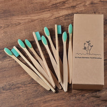 Load image into Gallery viewer, Neue design mischfarbe bambus zahnbürste Eco Friendly hölzernen Zahn Pinsel Weichen borsten Spitze Holzkohle erwachsene mundpflege zahnbürste
